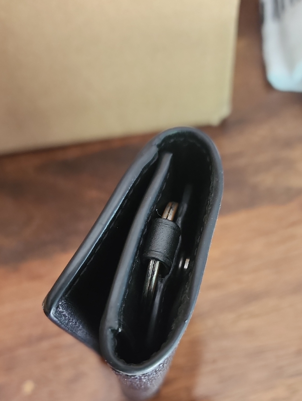 Coach Black Leather Key Holder with Silver Ring - Picture 6 of 7